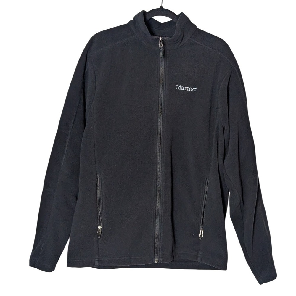 MARMOT Rocklin Full-Zip Jacket Black Lightweight 100 Weight Fleece Men's Large